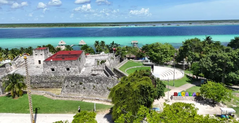 Fort San Felipe above the lagoon in Bacalar